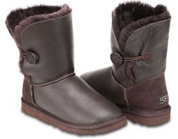 UGG BUTTON METALLIC CHOCOLATE