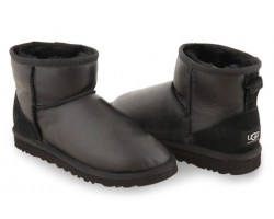 UGG CLASSIC MINI METALLIC BLACK