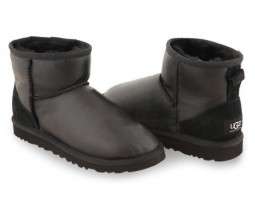 UGG CLASSIC MINI METALLIC BLACK