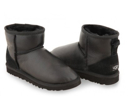 UGG CLASSIC MINI METALLIC BLACK