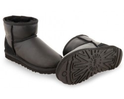 UGG CLASSIC MINI METALLIC BLACK