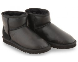 UGG CLASSIC MINI METALLIC BLACK