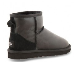 UGG CLASSIC MINI METALLIC BLACK