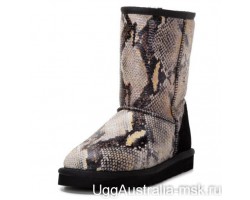 UGG CLASSIC SHORT SNAKE BLACK