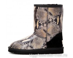 UGG CLASSIC SHORT SNAKE BLACK