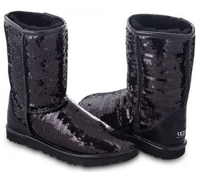 UGG CLASSIC SHORT SPARKLES BLACK