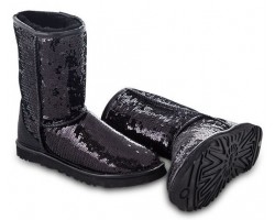 UGG CLASSIC SHORT SPARKLES BLACK