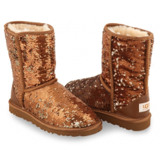 UGG CLASSIC SHORT SPARKLES BROWN