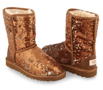 UGG CLASSIC SHORT SPARKLES BROWN