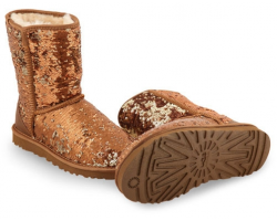 UGG CLASSIC SHORT SPARKLES BROWN