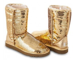 UGG CLASSIC SHORT SPARKLES GOLD