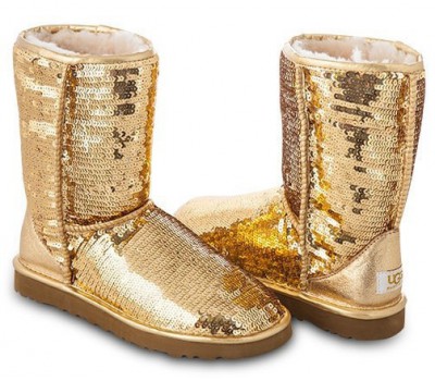 UGG CLASSIC SHORT SPARKLES GOLD