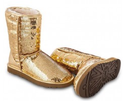 UGG CLASSIC SHORT SPARKLES GOLD