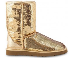 UGG CLASSIC SHORT SPARKLES GOLD