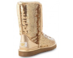 UGG CLASSIC SHORT SPARKLES GOLD