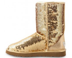 UGG CLASSIC SHORT SPARKLES GOLD