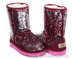 UGG CLASSIC SHORT SPARKLES MULTI ROSE