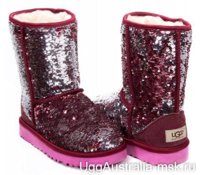 UGG CLASSIC SHORT SPARKLES MULTI ROSE