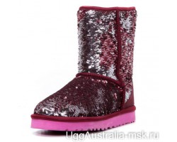 UGG CLASSIC SHORT SPARKLES MULTI ROSE