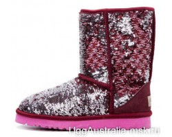 UGG CLASSIC SHORT SPARKLES MULTI ROSE