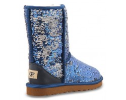 UGG CLASSIC SHORT SPARKLES NAVY