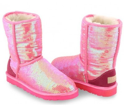 UGG CLASSIC SHORT SPARKLES PINK