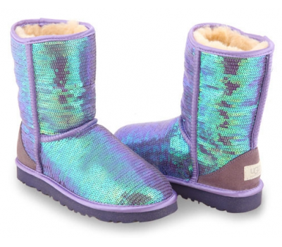 UGG CLASSIC SHORT SPARKLES PURPLE