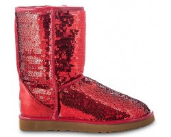 UGG CLASSIC SHORT SPARKLES RED