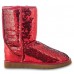 UGG CLASSIC SHORT SPARKLES RED