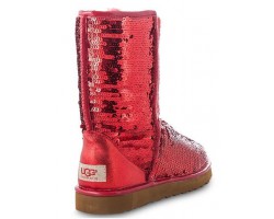 UGG CLASSIC SHORT SPARKLES RED