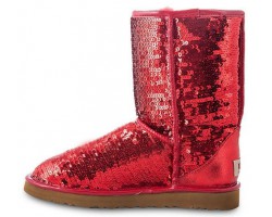 UGG CLASSIC SHORT SPARKLES RED