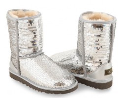 UGG CLASSIC SHORT SPARKLES SILVER