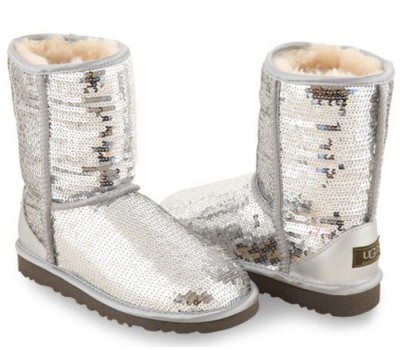 UGG CLASSIC SHORT SPARKLES SILVER