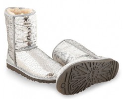 UGG CLASSIC SHORT SPARKLES SILVER