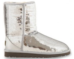 UGG CLASSIC SHORT SPARKLES SILVER