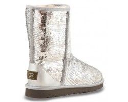 UGG CLASSIC SHORT SPARKLES SILVER