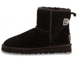 UGG CLASSIC MINI CRYSTAL BOW BLACK