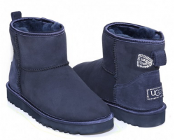 UGG CLASSIC MINI CRYSTAL BOW NAVY