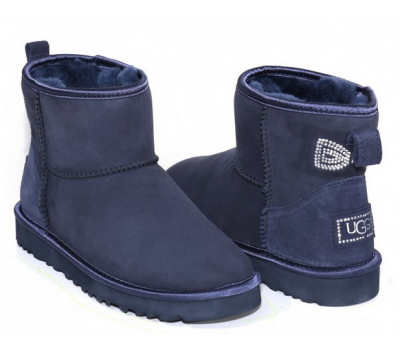 UGG CLASSIC MINI CRYSTAL BOW NAVY