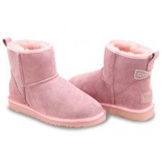 UGG CLASSIC MINI CRYSTAL BOW PINK