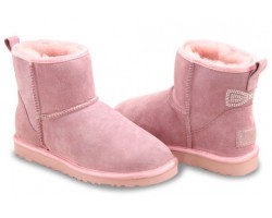 UGG CLASSIC MINI CRYSTAL BOW PINK