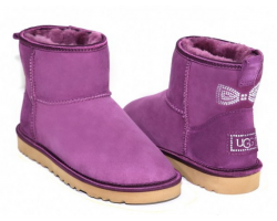 UGG CLASSIC MINI CRYSTAL BOW PURPLE