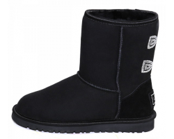 UGG CLASSIC SHORT CRYSTAL BOW BLACK