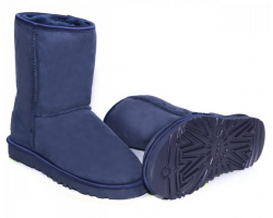 UGG CLASSIC SHORT CRYSTAL BOW NAVY