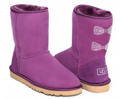   UGG CLASSIC SHORT CRYSTAL BOW PURPLE