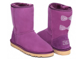   UGG CLASSIC SHORT CRYSTAL BOW PURPLE