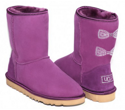   UGG CLASSIC SHORT CRYSTAL BOW PURPLE