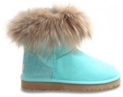 UGG FOX FUR AQUAS