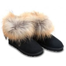 UGG FOX FUR BLACK