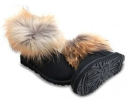 UGG FOX FUR BLACK